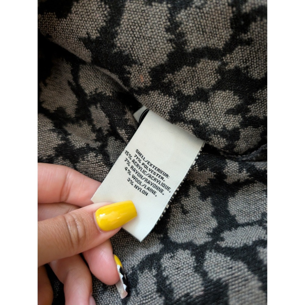 Bagatelle Collection Grey Leopard Print Wool Blend Button Down Shacket Jacket - Picture 5 of 5